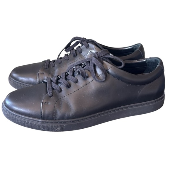 Allen Edmonds Canal Court Black Leather Low Top Sneakers 11 D (Medium) - Picture 2 of 12